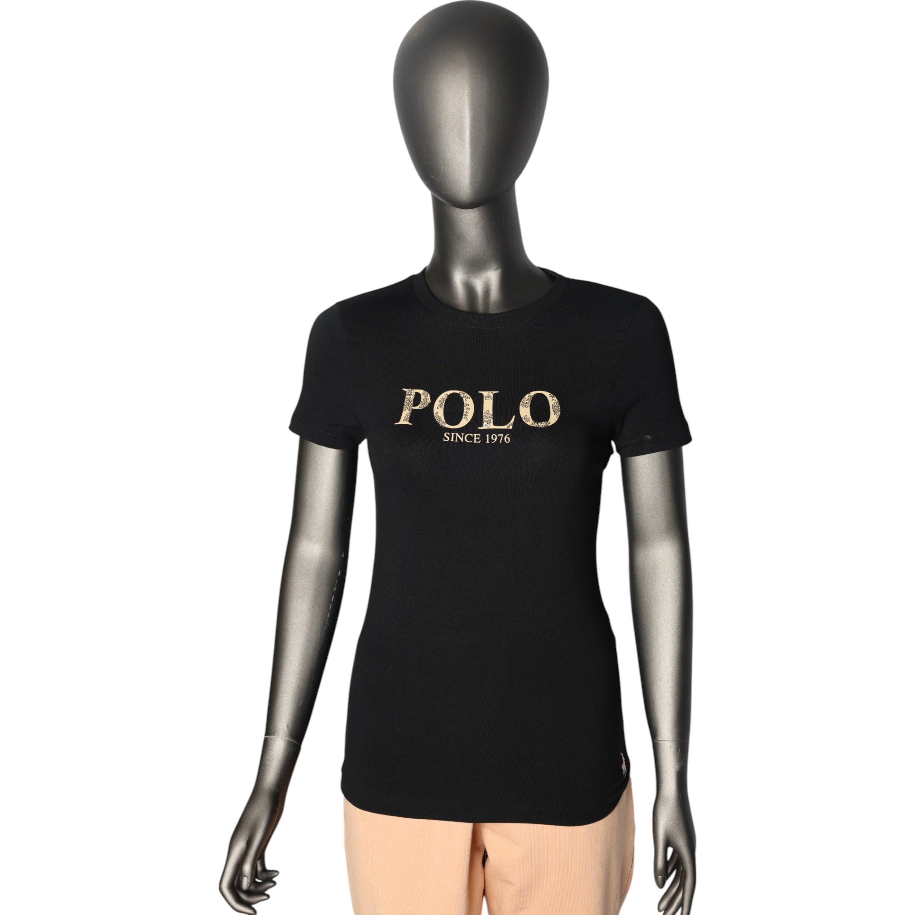 Polo T-Shirt Ladies Logo Black
